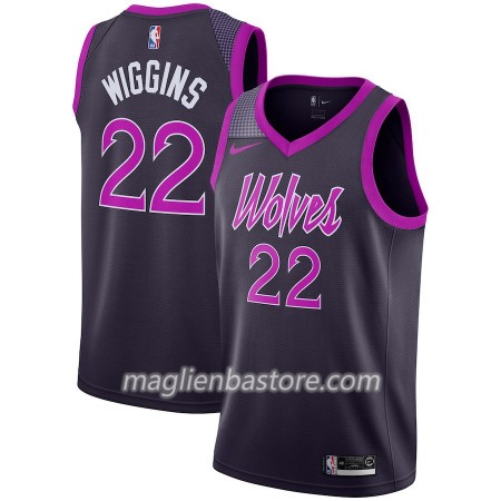 Maglia NBA Minnesota Timberwolves Andrew Wiggins 22 2018-19 Nike City Edition Viola Swingman - Uomo